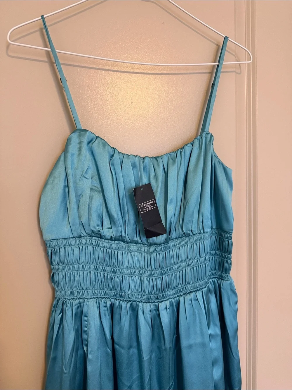 Abercrombie & Fitch Light Blue Spaghetti-Strap Maxi Dress